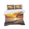 Designart 'Yellow Sunset Through Dark Clouds' BEach Bedding Set - Duvet Cover & Shams